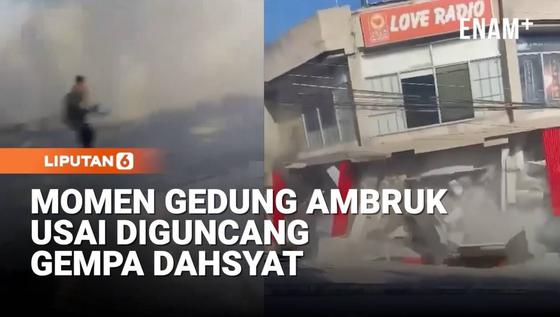 Detik-Detik Gedung Ambruk Saat Gempa M 7,8 Guncang Filipina, Warga Berlarian Panik