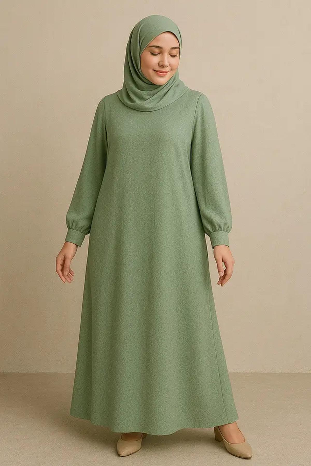 8 Inspirasi Gamis Brokat Islami Warna Sage, dari Simpel hingga Glamour