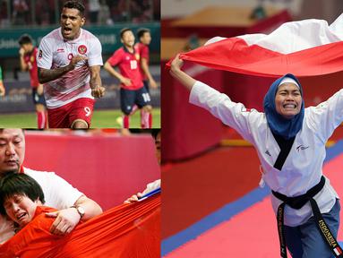 Berikut ini ragam selebrasi terbaik saat perhelatan akbar Asian Games 2018. (Foto-foto Bola.com dan AP)