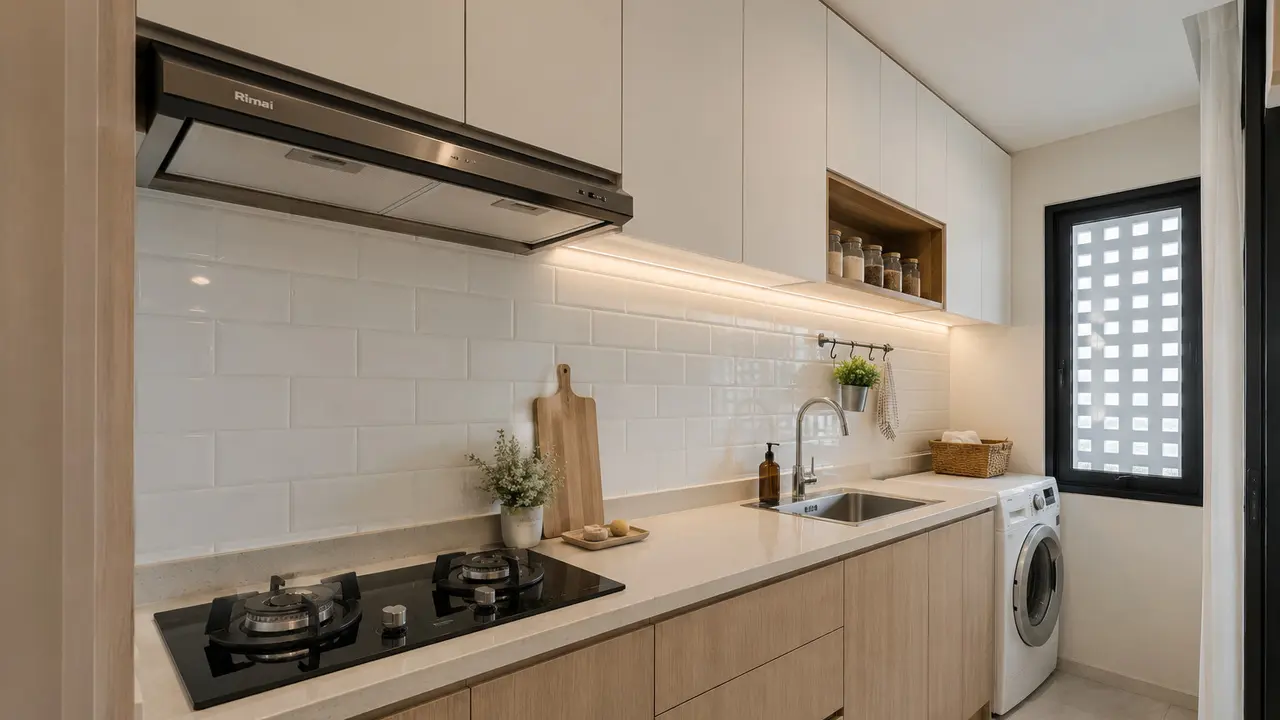 Ide Dapur Kecil yang Tetap Kering Meski Area Cucinya Menyatu