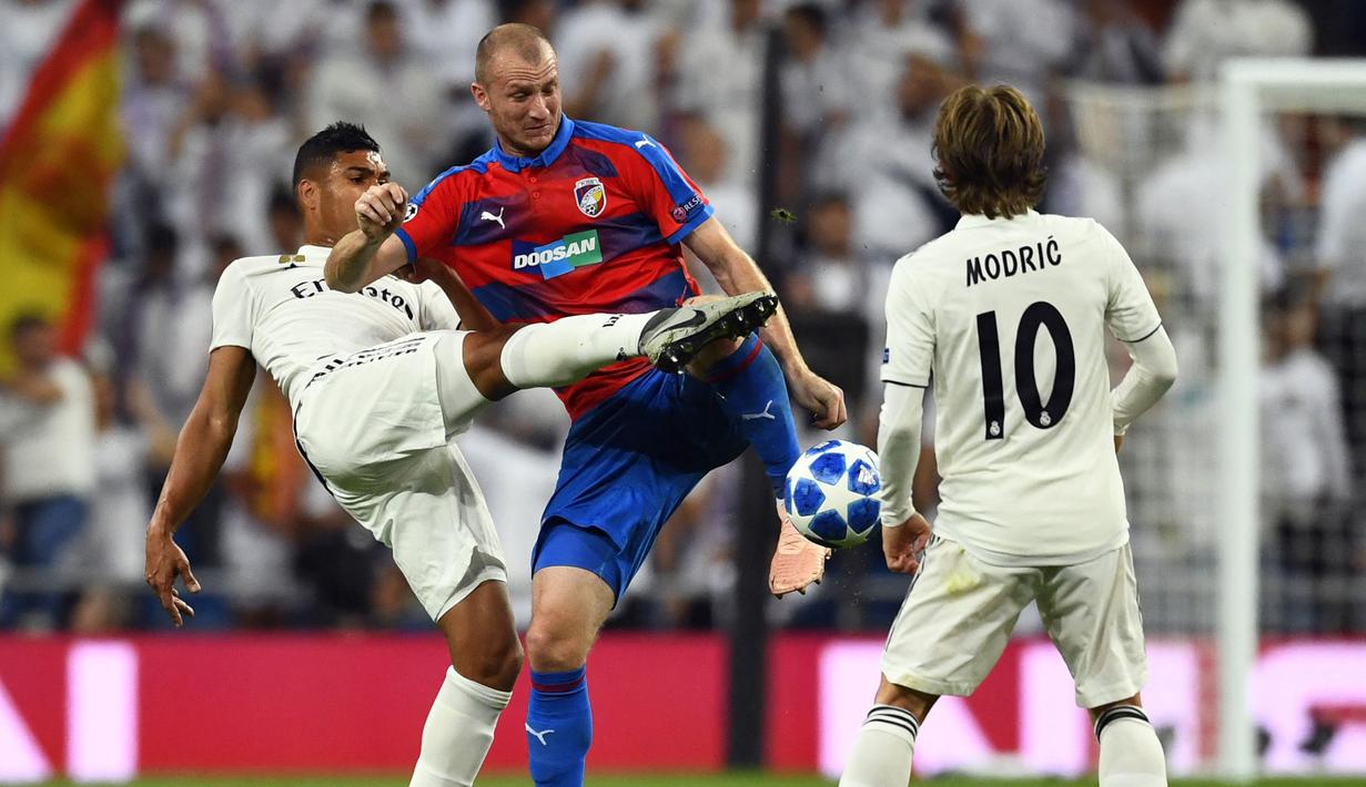Michael Krmencik juga pernah berlaga di Liga Champions bersama Slavia Praha dan berjumpa dengan klub-klub top Eropa seperti Real Madrid. (AFP/Gabriel Bouys)
