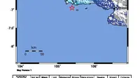 Gempa magnitudo 4,3 mengguncang wilayah Sumur, Banten pada Selasa malam (27/6/2023). (Dok BMKG)