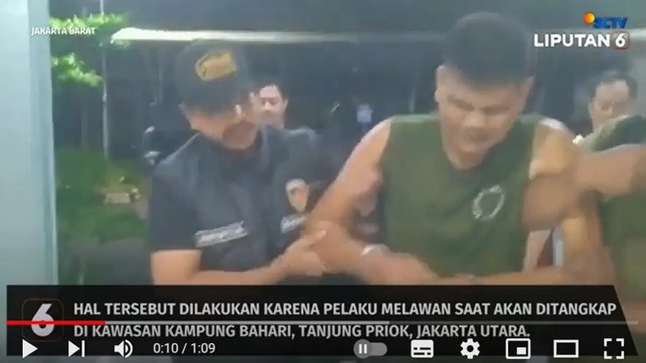 MGS (24) alias Gilang tersangka kasus penikaman terhadap imam musala di Kedoya Utara, Kebon Jeruk, Jakarta Barat. (YouTube Liputan6)