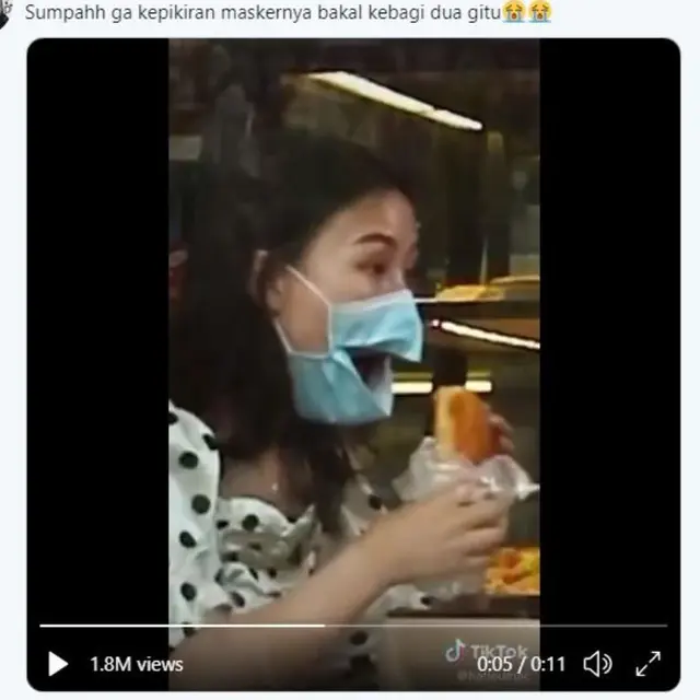 Viral Video Makan Tanpa Melepas Masker, Unik Sekaligus Seram