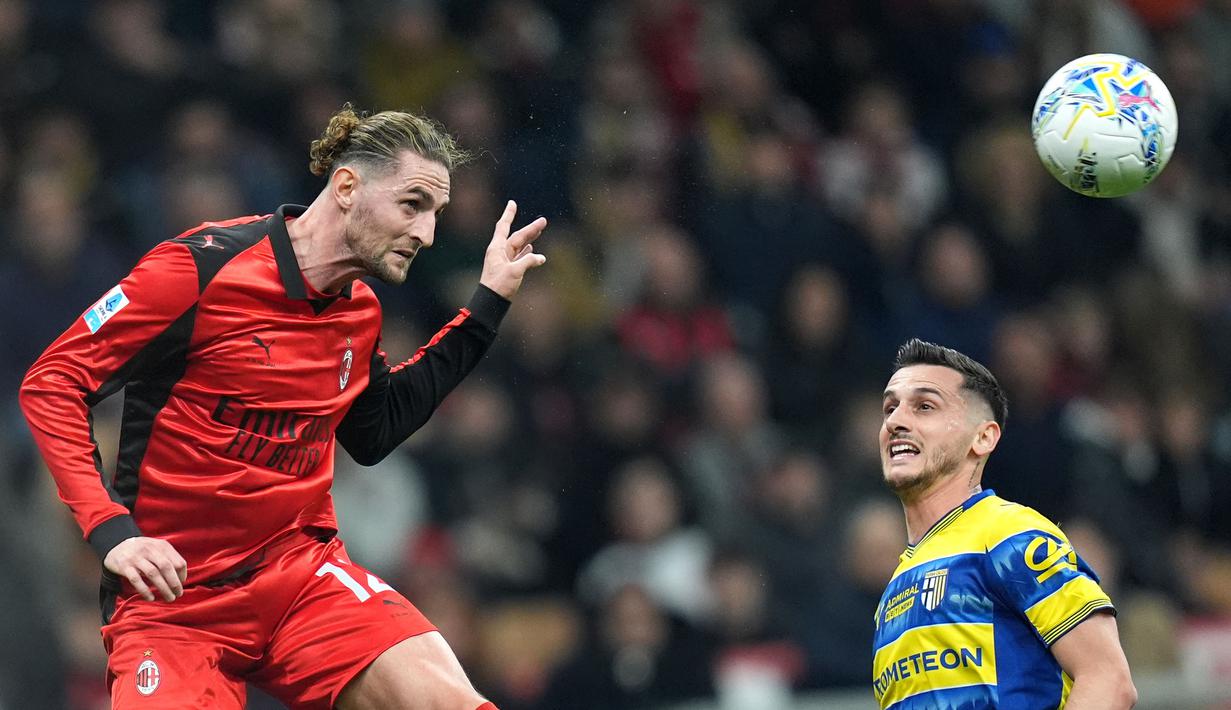 Jika ditilik dari statistik, Rossoneri sejatinya unggul dan menguasai laga tersebut. Mereka unggul penguasaan bola sebesar 64%. (AP Photo/LaPresse/Spada)