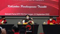 Ketua Umum PDIP Megawati Soekarnoputri memberi pengarahan kepada para kader partai yang menjabat sebagai kepala daerah, Kamis (22/9/2022). (dokumentasi PDIP)