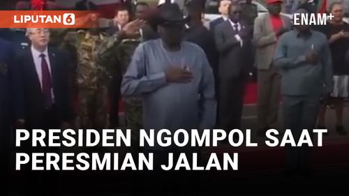 VIDEO: Presiden Sudan Selatan Ngompol di Tengah Acara Peresmian Jalan