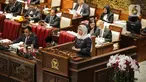 Ketua DPR Puan Maharani menyampaikan pidato saat rapat paripurna di Kompleks Parlemen, Senayan, Jakarta, Kamis (13/7/2023). (Liputan6.com/Faizal Fanani)