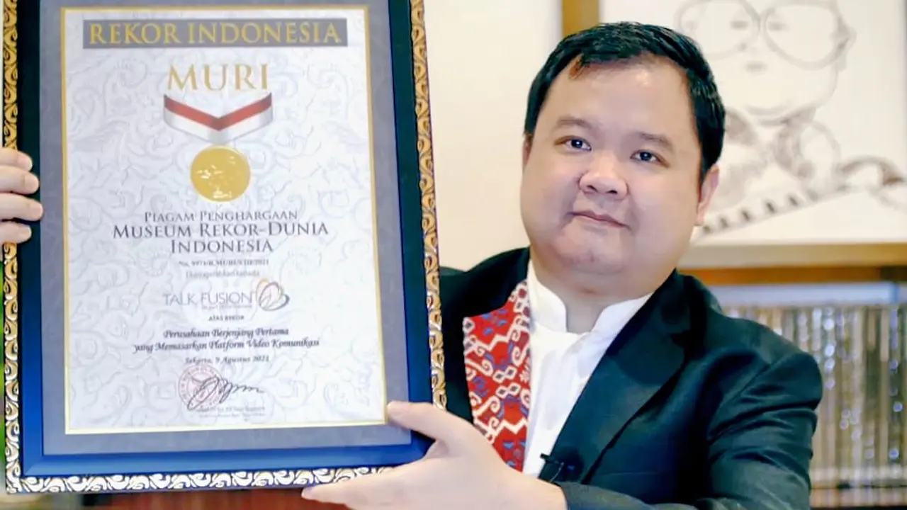 Platform video komunikasi Talk Fusion mendapat penghargaan Muri. (Istimewa)