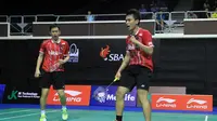 Ganda putra Indonesia Hendra Setiawan/Mohammad Ahsan lolos ke babak kedua OUE Singapore Open 2015 (Humas PP PBSI)