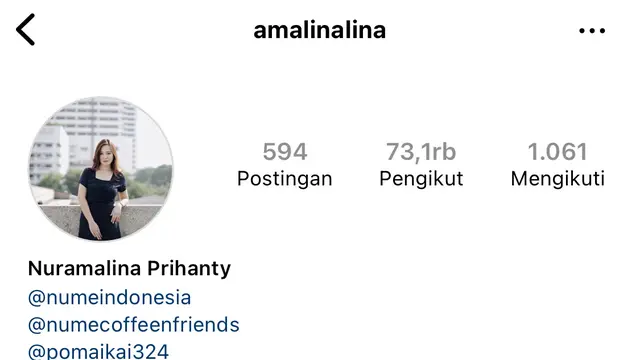 Screenshoot instagram Nuramalina yang di private