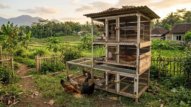 Ide Kandang Ayam Mini dari Kawat Ram Rak Piring Bekas