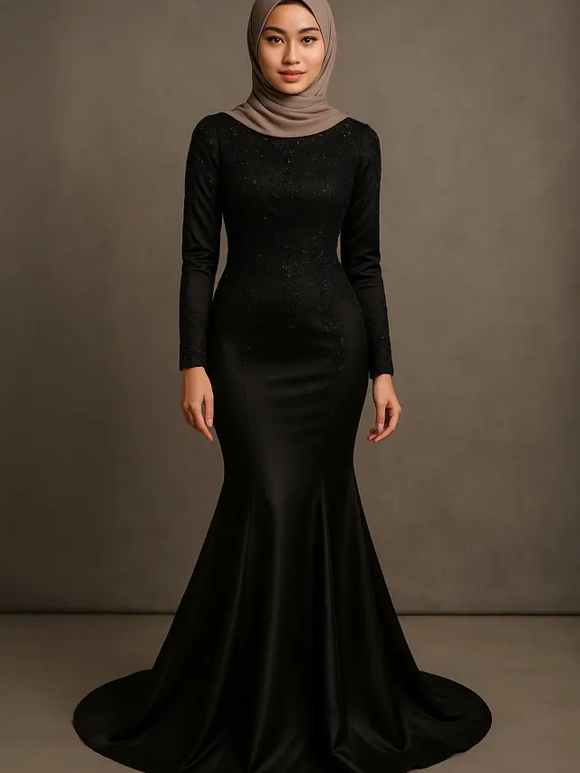 13 Model Gamis Hitam Mewah untuk Pesta, Tampilan Elegan dan Anggun di 2025