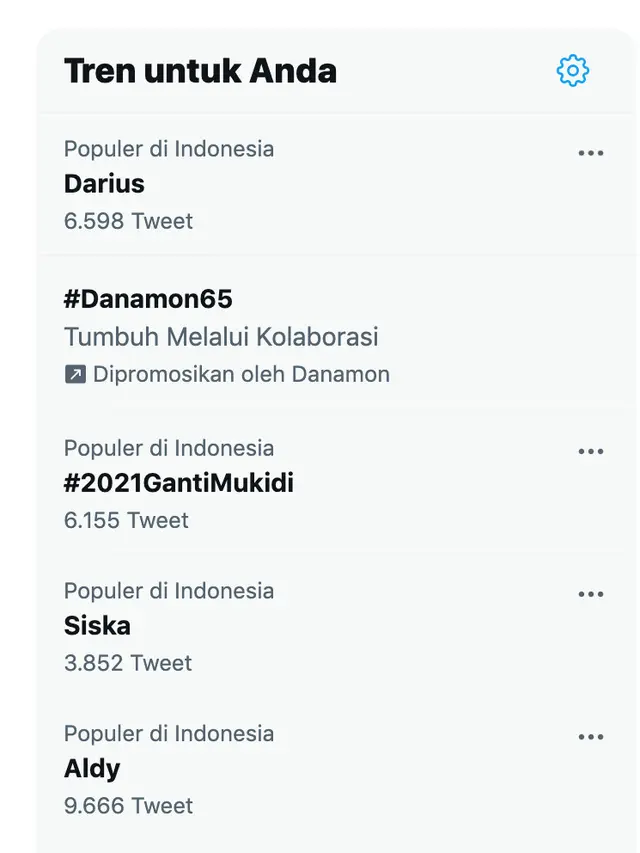 Darius Sinathrya trending topic di Twitter. (Foto: Dok. Twitter Indonesia)