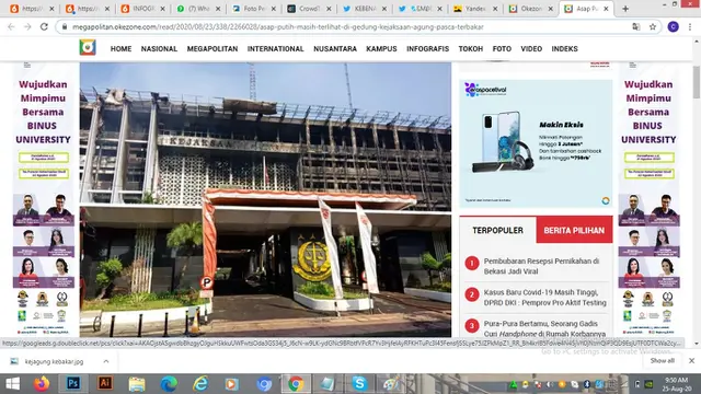 tangkapan layar artikel di okezone.com