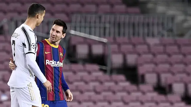 FOTO: Momen Kedekatan Lionel Messi dan Cristiano Ronaldo Saat Barcelona Jumpa Juventus di Liga Champions