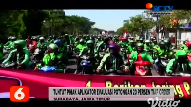 VIDEO: Apa Saja Tuntutan Demo Ribuan Ojek Online di Surabaya ?