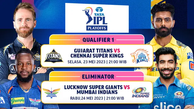 Daftar Pertandingan Indian Premier League 2023 Babak Playoff di Vidio, 23 & 24 Mei 2023