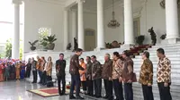 Presiden Joko Widodo atau Jokowi menerima kunjungan resmi Perdana Menteri Belanda Mark Rutte di Istana Kepresidenan Bogor, Jawa Barat, Senin (7/10/2019).