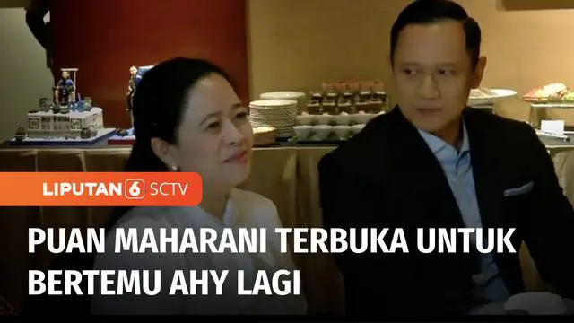 Ketua Umum Partai Demokrat, Agus Harimurti Yudhoyono kembali bertemu dengan Ketua DPP PDI Perjuangan, Puan Maharani di Jakarta, Kamis malam. Pertemuan keduanya saat Puan datang di acara peluncuran buku Tetralogi Transformasi AHY di Jakarta teater.