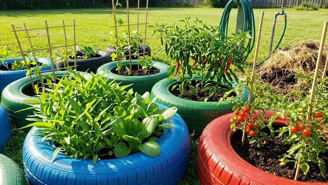 Cara Membuat Kebun Organik dari Ban Mobil Bekas