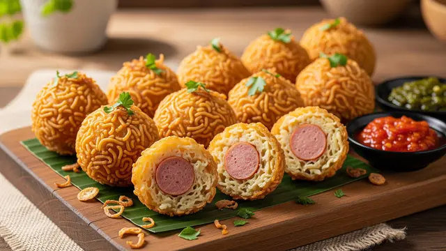 Bola-Bola Mie Isi Sosis