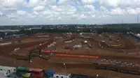 Kualifikasi MXGP Palembang di OPI Mall, Palembang, Sumatera Selatan, Sabtu (6/7/2019). (Liputan6.com/Harley Ikhsan)