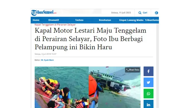 <p>Penelusuran klaim video peristiwa kapal penyeberangan Banyuwangi-Bali tenggelam</p>