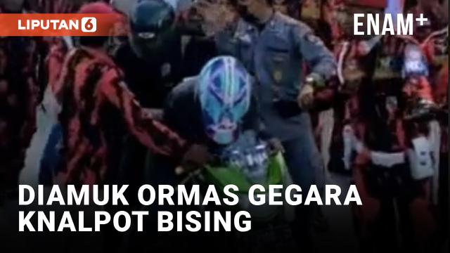 Gegara Knalpot Bising, Pemotor Dikerubungi Anggota Ormas di Bekasi