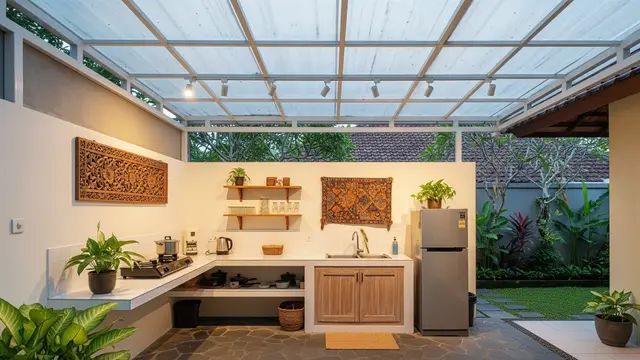 Model Dapur Terbuka Menempel Tembok Belakang