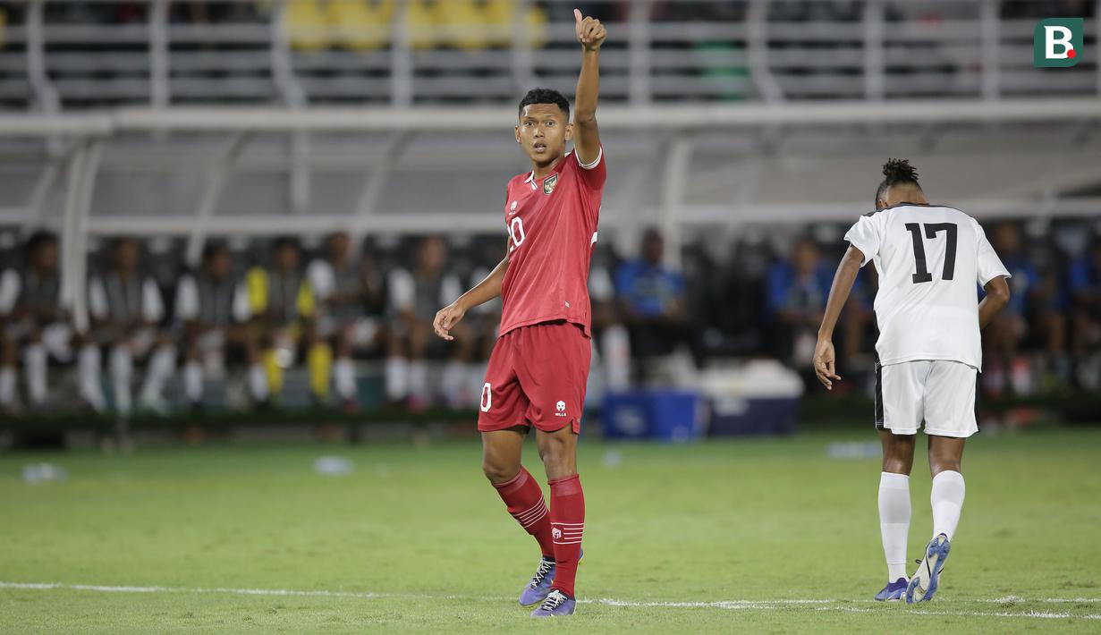 <p>Pemain&nbsp;Timnas Indonesia U-20, Ginanjar Wahyu Ramadhani&nbsp;saat pertandingan Grup F Kualifikasi Piala Asia U-20 2023 melawan&nbsp;Timnas Timor Leste U-20 di Stadion Gelora Bung Tomo, Surabaya, Rabu (14/9/2022). (Bola.com/Ikhwan Yanuar)</p>