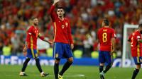 Penyerang timnas Spanyol, Alvaro Morata. (AP Photo/Francisco Seco)