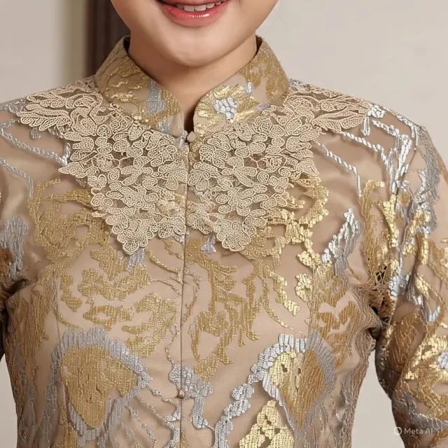 Kebaya dengan Kerah Shanghai