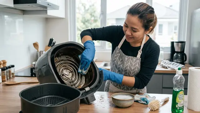 Cara Membersihkan Air Fryer Bekas Makanan Berminyak/AI Generated