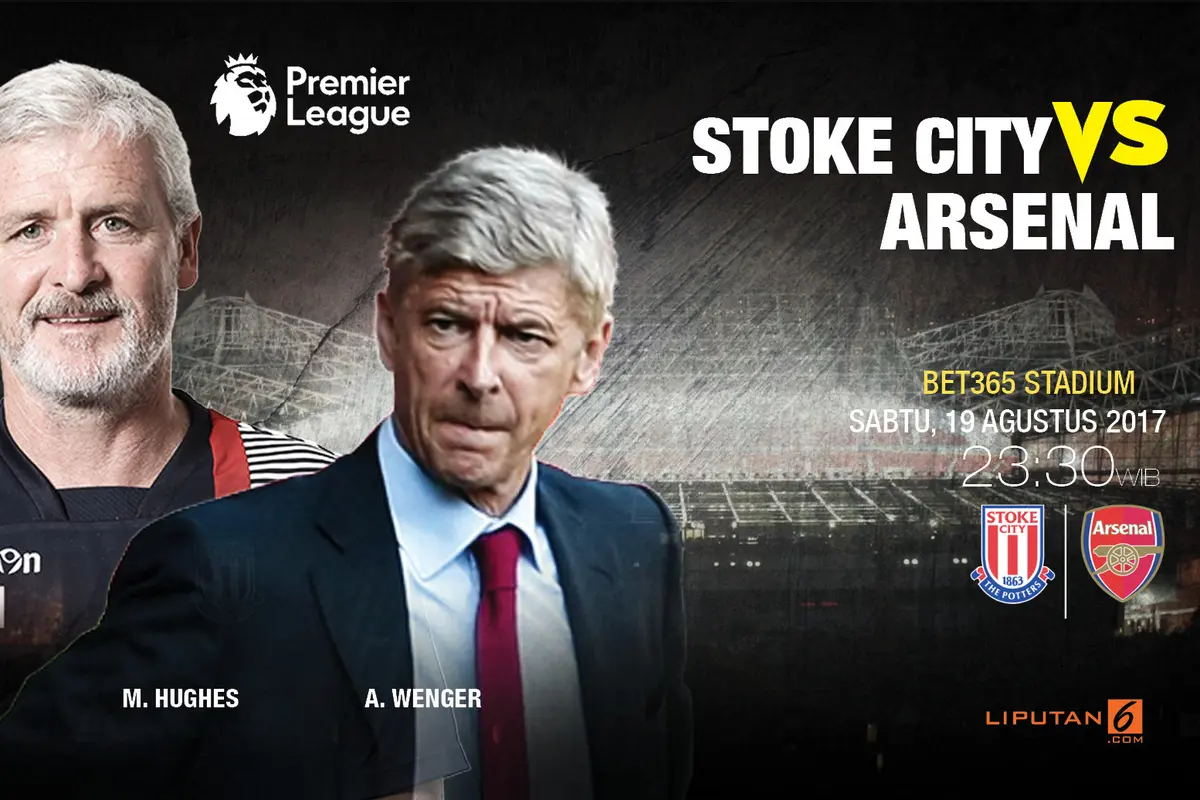 Stoke City vs Arsenal. (Liputan6.com/Trie yas)