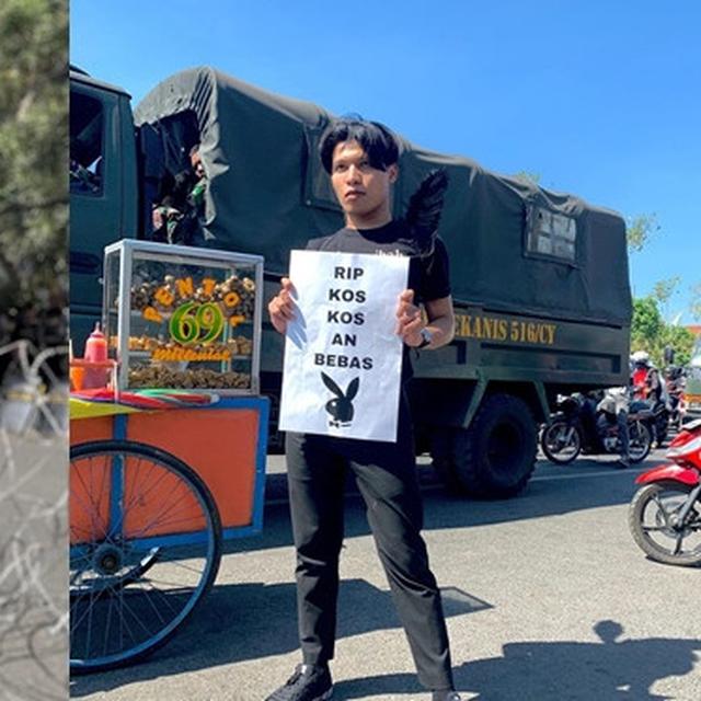 5 Aksi Kocak Mahasiswa Bersayap Yang Curi Perhatian Saat Demo Ruu Di Surabaya Hot Liputan6 Com