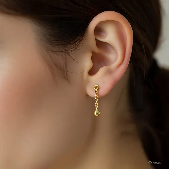 Anting Emas Simpel Model Terbaru