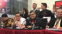 Petinggi PDIP menggelar konferensi pers terkait dengan kasus yang menjerat Harun Masiku. (Liputan6.com/Delvira Hutabarat)