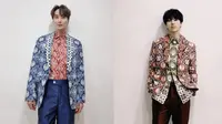 Yesung dan Leeteuk yang mengunggah pose dia dengan mengenakan pakaian Batik