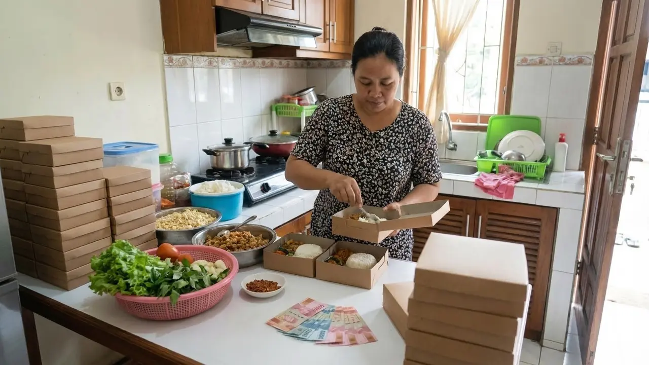 Cara Mulai Usaha Catering Nasi Kotak dari Rumah Modal Rp1 Juta/Gemini AI