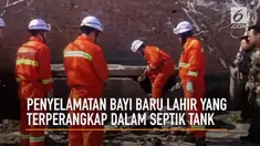 Seorang bayi baru lahir ditemukan terperangkap dalam septik tank di sebuah SPBU.