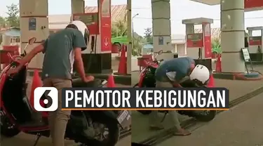 Kasihan sekali pemotor satu ini.