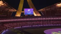 Suasana Stadion Marodok Techno, Phnom Penh, Kamboja, Jumat (05/05/2023) saat opening ceremony SEA Games 2023. (Abdul Aziz/Bola.com)