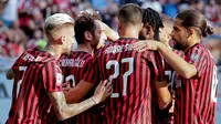 AC Milan memetik kemenangan 1-0 atas Brescia pada laga pekan kedua Serie A di San Siro, Sabtu (31/08/2019). (AP Photo/Luca Bruno)