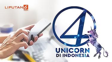 Banner Infografis 4 Unicorn di Indonesia