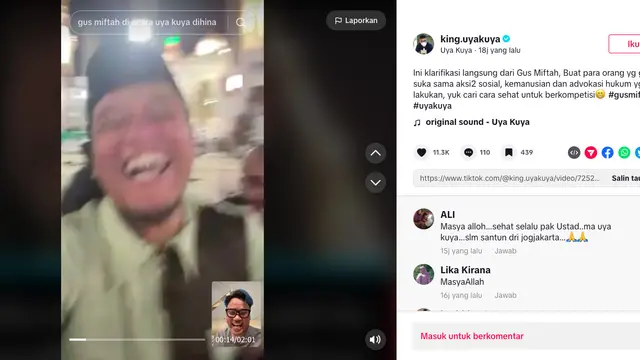 Gus Miftah Klarifikasi Soal Video Viral yang Bahas Kekecewaan Hadir di Acara Uya Kuya, Ternyata Menkgritik Ustaz Lain