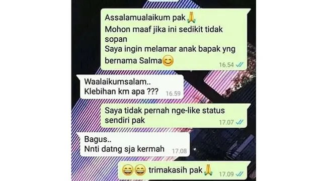 5 Chat Kocak ke Calon Mertua Ini Bikin Ketawa