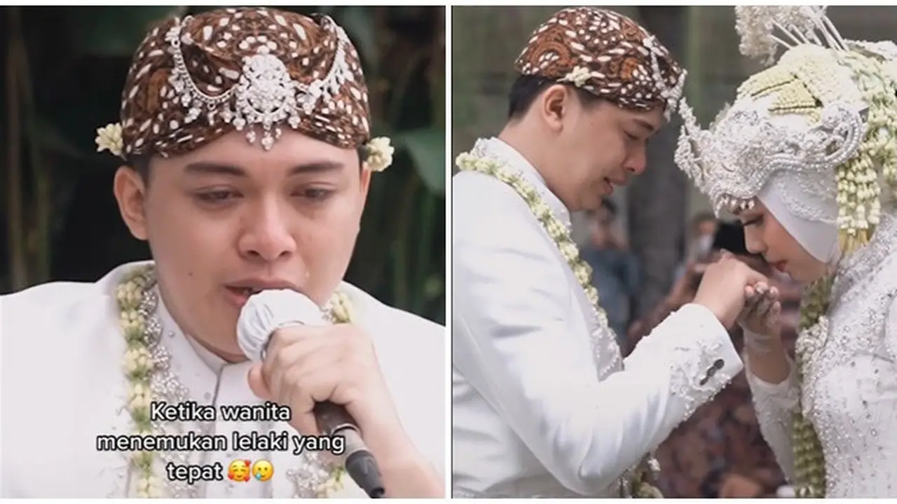 Tak Kuasa Tahan Tangis, Momen Pria Menikahi Wanita Dicintainya Ini Bikin Haru