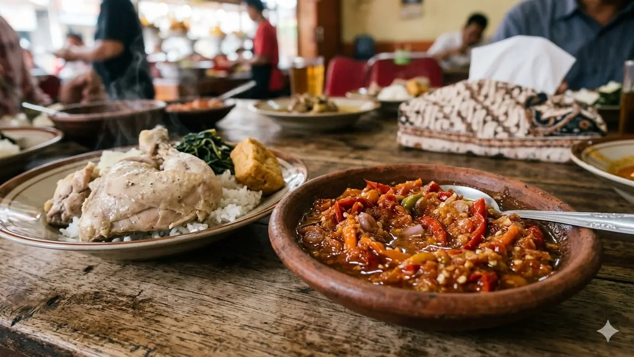 Cara Buat Sambal Ayam Pop Cabai Rebus (Foto: Gemini AI)