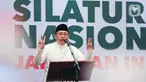 Anas Urbaningrum saat menghadiri Halalbihalal dan Silaturahmi Nasional III Jaringan Indonesia (JARI) di salah satu hotel kawasan Jakarta, Minggu (21/5/2023). (Liputan6.com/Faizal Fanani)